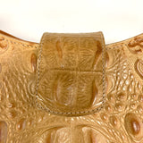 Brahmin Beige Leather Embossed Handbag