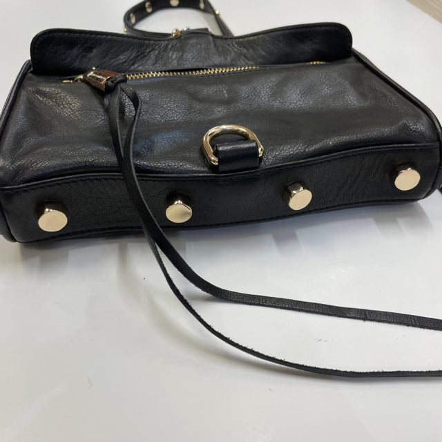 Black Solid Leather Handbag
