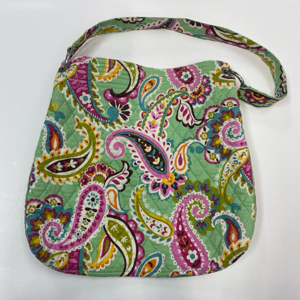 Vera Bradley Green-Multi Textile Paisley Cotton Shoulder Handbag