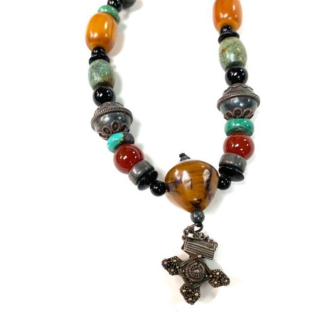 Amber, Tuorquoise, Carnelian Necklace - Treasures Upscale Consignment