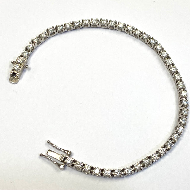 Silver Moissanite 925 Sterling Silver Bracelet