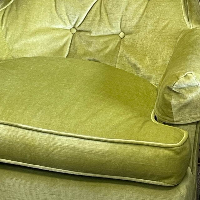 High Back Lime Velvet Chair