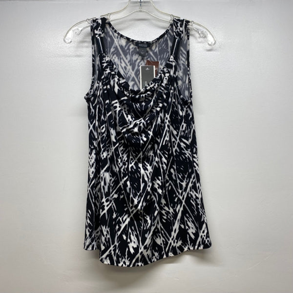 Kenneth Cole Reaction Size S Women's Black-White Pattern Sleeveless Top