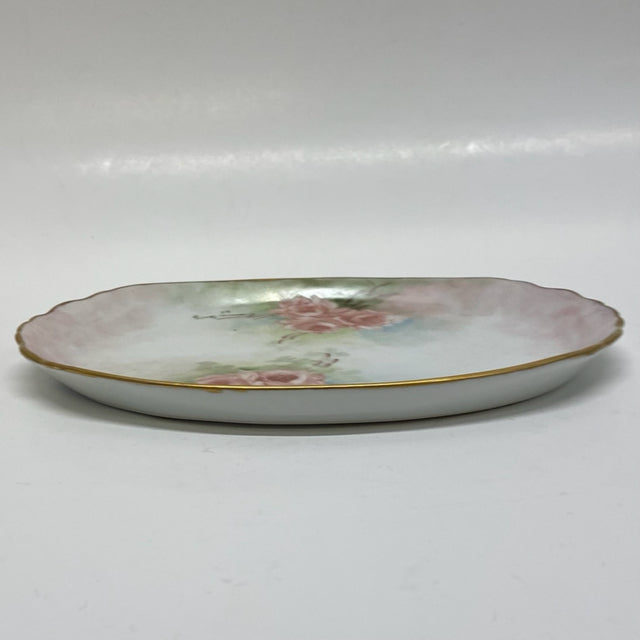 Limoge Oval Plate Floral Handpainted by Emma Seitz