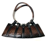 Vittorio Black-Brown Animal Print Handbag