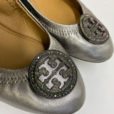 Tory Burch Size 7.5 Women's Silver Solid Ballet Flats Shoes