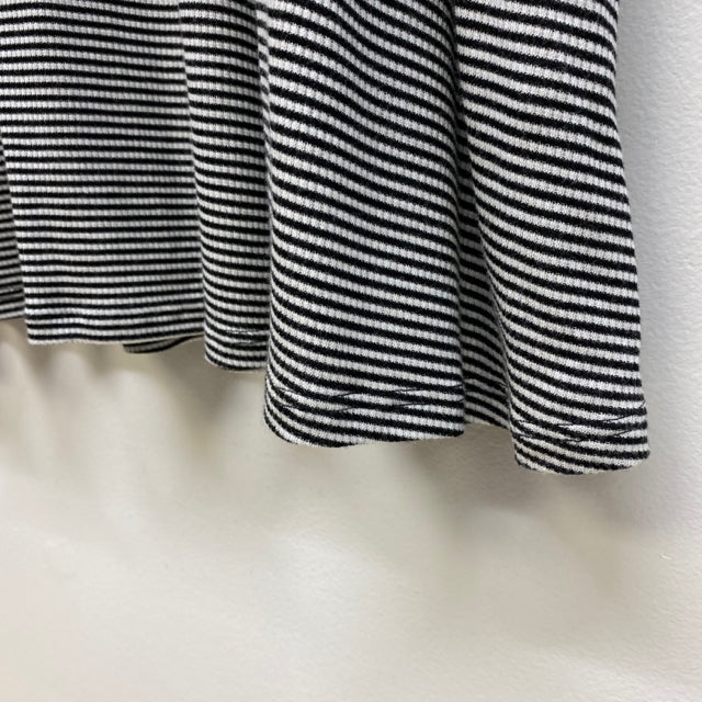 TCEC Women's Size L Black-White Stripe Short Sleeve  Dress