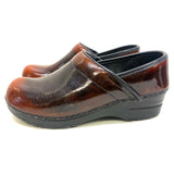 Sanitas Size 7-37 Women's Brown Patent Leather Clog Shoes