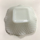 Bowl square milk glass