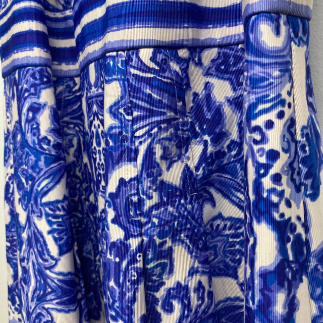 Eliza J Size 6- S Women's Blue-White Pattern A Line Dress