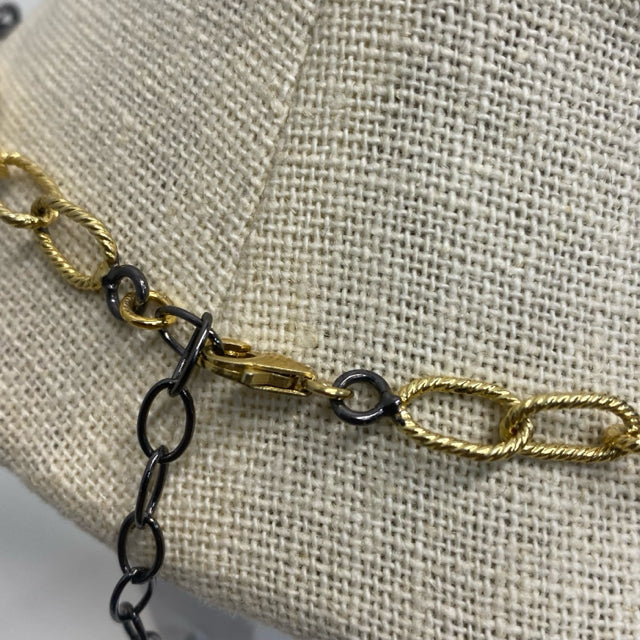 Gold-Black 925 Paperclip Necklace