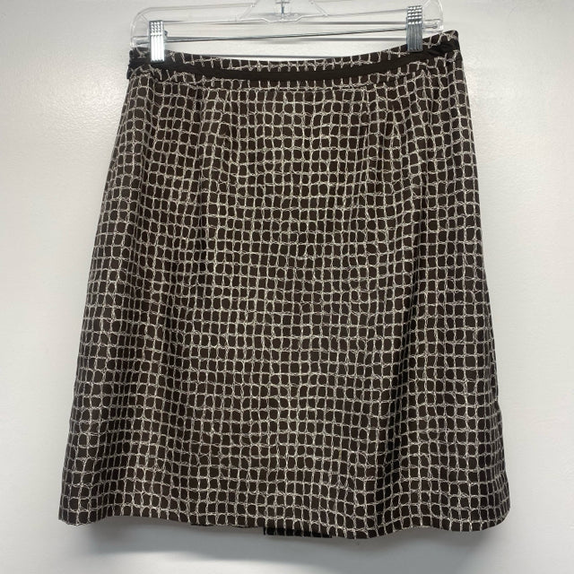 Ann Taylor Size 8 Women's Brown Pattern Knee High Skirt