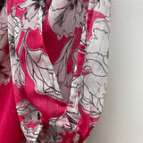 INC Women's Size S Pink-Multi Floral Cold Shoulder Long Sleeve Top