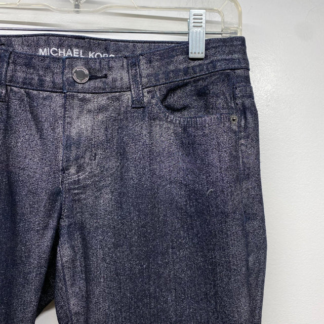 Michael Kors Women's Size 2 Black-Silver Shimmer Skinny Jeans