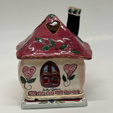 Blue Sky Clayworks Pink-Multi Ceramic Love Cottage Tea Light Holder