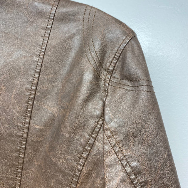 American Rag Cie Women's Size M Brown Distressed Zip Up Jacket