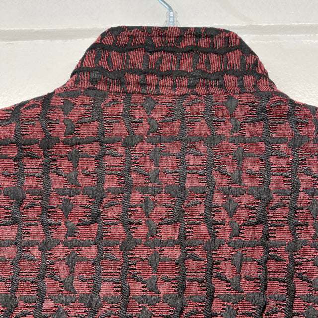 Due per Due Women's Size L Red-Black Pattern Zip Up Jacket