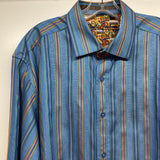Robert Graham Size XL Men's Blue-Multicolor Cotton Men's Long Sleeve Shirt