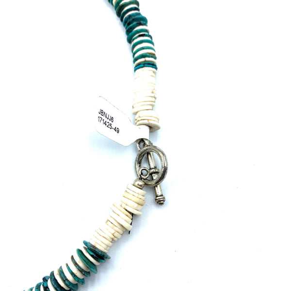 Necklace turquoise and white beads
