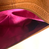 Hype Caramel Leather Solid Shoulder/ Clutch  Handbag