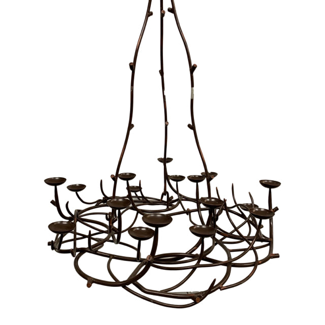 Brown Wrought Iron Chandelier