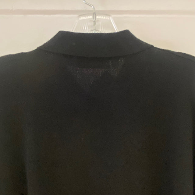 Jhane Barnes Men's Size L Black Knit Wool Blend Solid Men's Long Sleeve Shirt