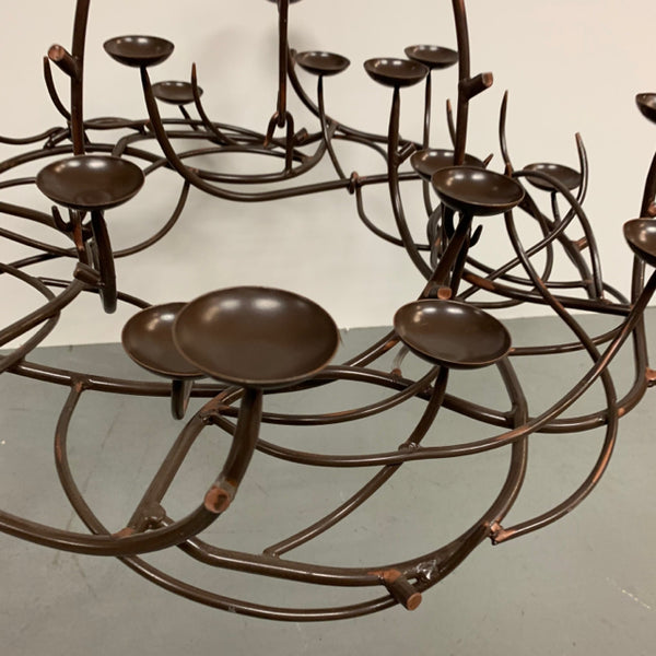 Brown Wrought Iron Chandelier