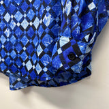 Michael Michael Kors Size S Women's Blue Geometric Tunic Blouse