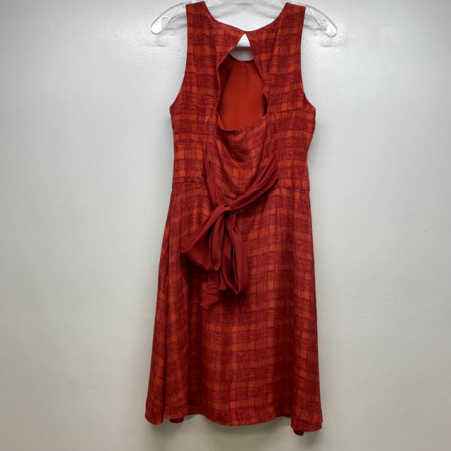 Girls From Savoy-Anthropologie Size 8-M Women's Red Pattern Sleeveless Dress