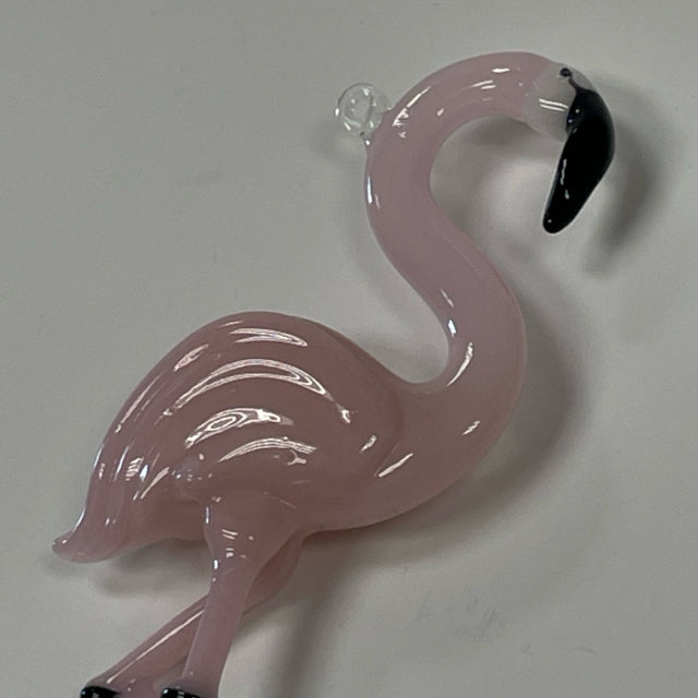 Artful Home Pink Glass Hand Blown Ornament Pink Flamingo