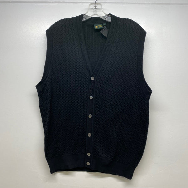 Bobby Jones Size L Black Knit Cotton Textured Men's Men's Vest