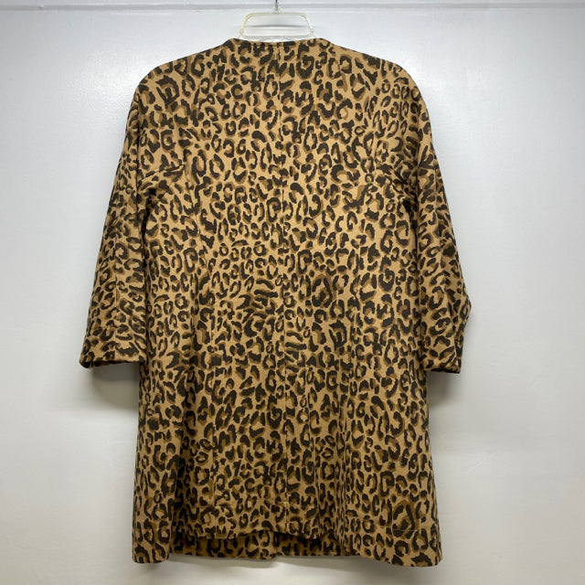 Cabi Women's Size S Tan-Black Animal Print Swing Coat
