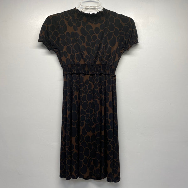 Maggy Boutique Size 8-M Women's Black-Brown Pattern Empire Waist Dress