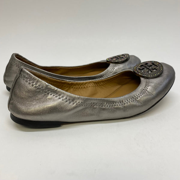 Tory Burch Size 7.5 Women's Silver Solid Ballet Flats Shoes