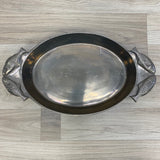 Silver Oval Metal Bowl