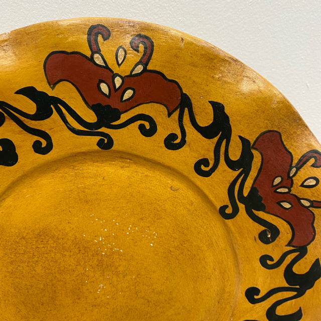 Yellow-Multicolor Ceramic Platter