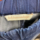 Soft Surroundings Size S-4 Women's Blue Beaded Pull On Jeans