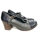 Argila Size 8.5 Women's Black-Gray Color Block Mary Jane Shoes