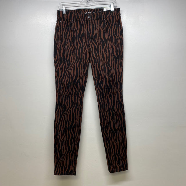 INC Size 4 Women's Brown-Black Animal Print Skinny Straight Leg Jeans