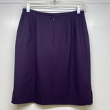 Dana Buchman Women's Size 8 Purple Solid Pencil-Knee Skirt