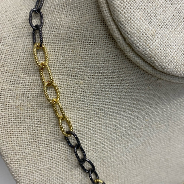 Gold-Black 925 Paperclip Necklace
