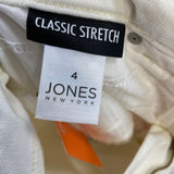 Jones New York Size 4 Women's White Solid Straight Leg Jeans