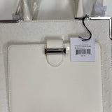 Snob Essentials White Textured Faux Leather Shoulder Handbag