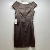 Patra Size 4 Women's Brown Solid Sleeveless Dress