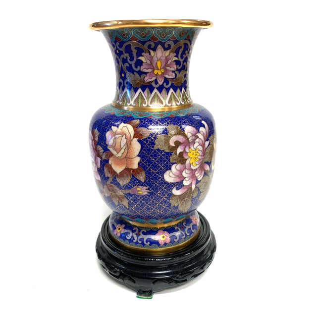 Blue-Multi Cloisonne Vase