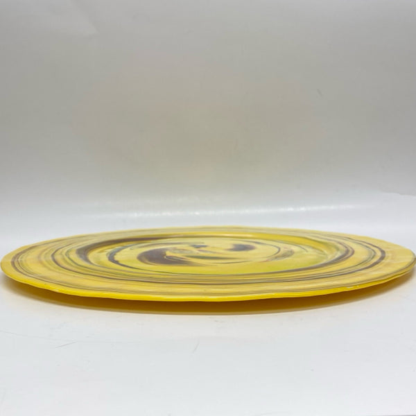 Murano Yalos Casa Swirl Yellow Art Glass Plate