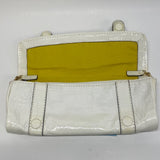 Antonio Melani White Patent Leather Animal Print Shoulder Handbag