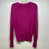 Trina Turk Size L Women's Solid Pink Button Down Sweater