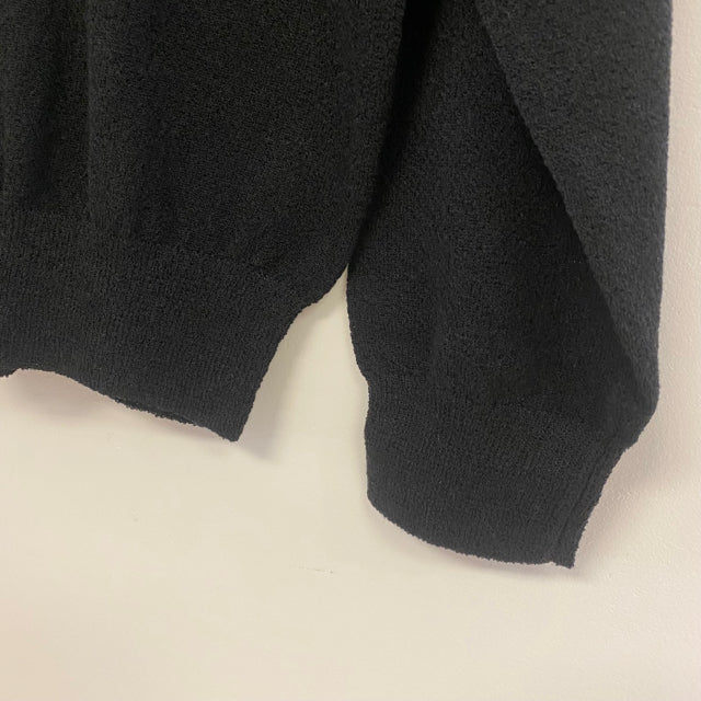 Jhane Barnes Men's Size L Black Knit Wool Blend Solid Men's Long Sleeve Shirt