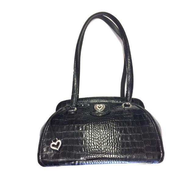 Brighton Black Snakeskin Leather Handbag - Treasures Upscale Consignment